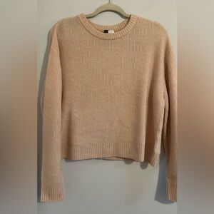 H&M Blush Pink Chunky Knit Sweater | Size M | Cozy Layer Basic